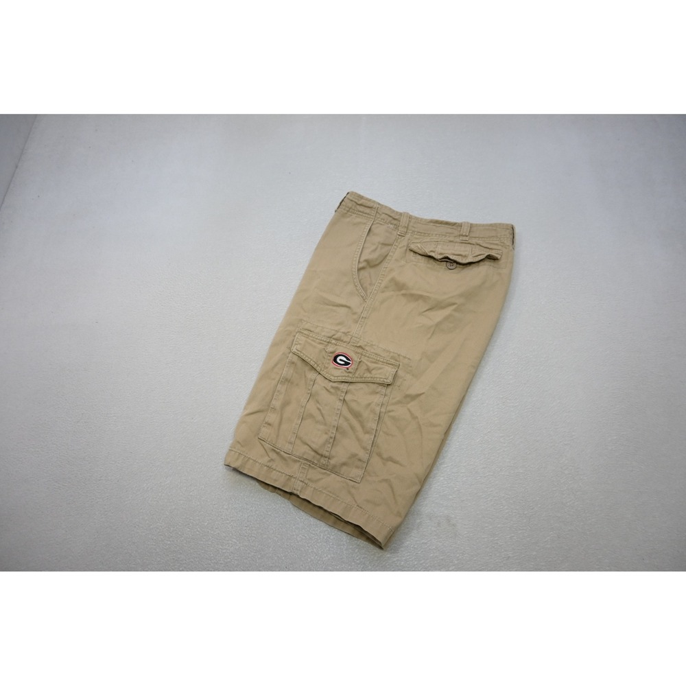 Joe College Cargo Shorts Mens 36 Khaki Georgia Bulldogs UGA Gameday Excellent